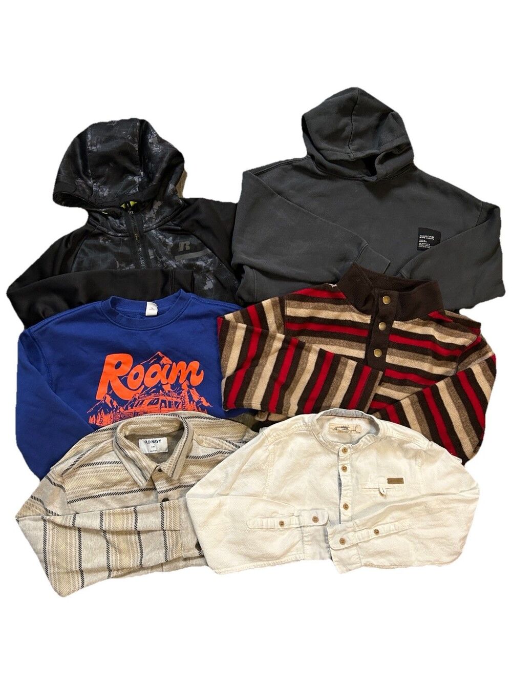 Zara H&M LOGG Medium 7 8 Boys Old Navy Clothes Lot Hoodie Flannel Shirts Kids